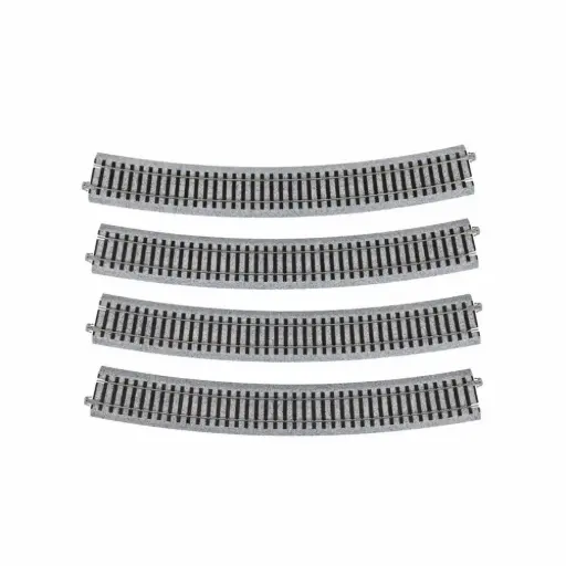 [KA2-250] 4 rails courbes Unitrack 790 mm 22,5° code 83 - Kato 2-250 - HO 1/87 - 2R