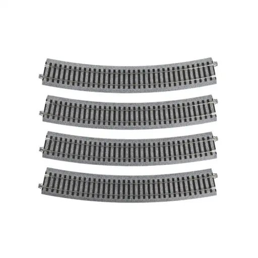 [KA2-230] 4 rails courbes Unitrack 670 mm 22,5° code 83 - Kato 2-230 - HO 1/87 - 2R