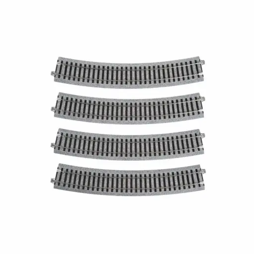 [KA2-220] 4 rails courbes Unitrack 610 mm 22,5° code 83 - Kato 2-220 - HO 1/87 - 2R