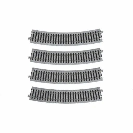 [KAK2-210] 4 rails courbes Unitrack 550 mm 22,5° code 83 - Kato 2-210 - HO 1/87 - 2R