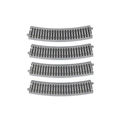 [KA2-270] 4 rails courbes Unitrack 490 mm 22,5° code 83 - Kato 2-270 - HO 1/87 - 2R