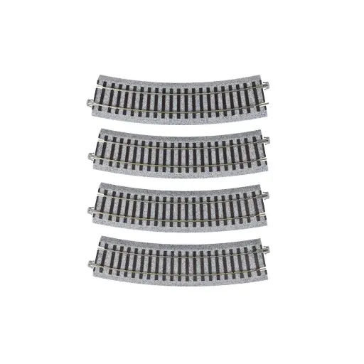 [KA2-260] 4 rails incurvés Unitrack (R430-22.5) 22,5 degrés - Kato 2-260 - HO 1/87