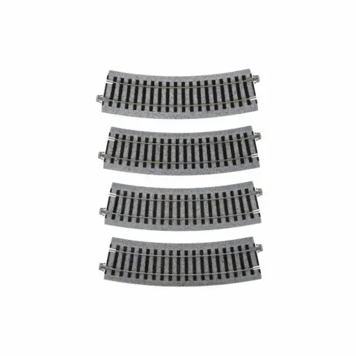 [KA2-280] 4 rails courbes Unitrack 370 mm 22,5° code 83 - Kato 2-280 - HO 1/87 - 2R