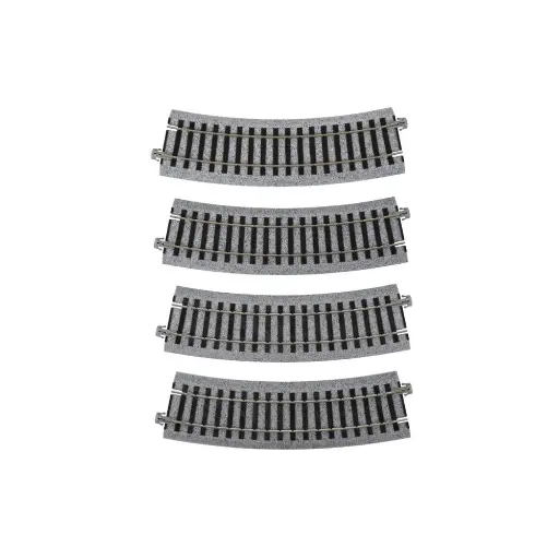 [KA2-280] 4 rails incurvés Unitrack (R370-22.5) 22,5 degrés - Kato 2-280 - HO 1/87