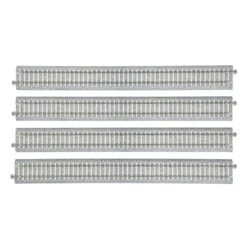 [KA2-181] 4 rails droits Unitrack (S369PC) CS 369mm - Kato 2-181 - HO 1/87