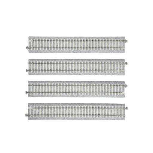 [KA2-152] 4 rails droits Unitrack (S246PC) CS 246mm - Kato 2-152 - HO 1/87