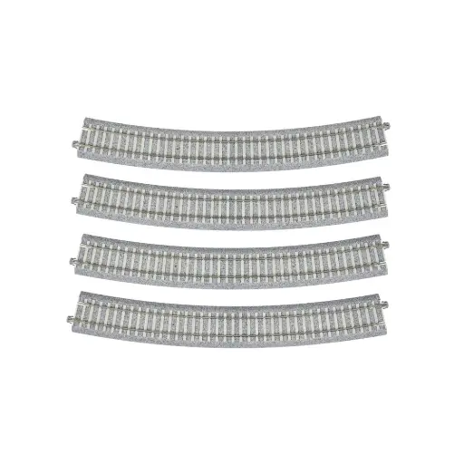 [KA2-251] 4 rails courbes Unitrack (R790-22.5PC) CS 22,5 degrés - Kato 2-251 - HO 1/87