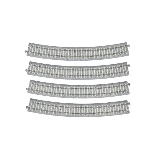 [KA2-252] 2 rails courbes Unitrack (R790-PCAL/R790-PCAR) CS - Kato 2-252 - HO 1/87