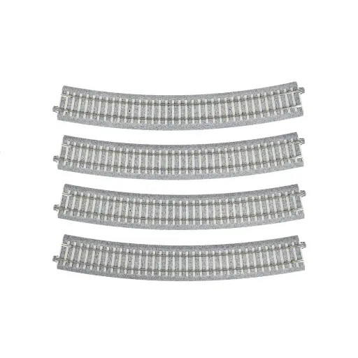 [KA2-241] 4 rails courbes Unitrack (R730-22.5PC) CS 22,5 degrés - Kato 2-241 - HO 1/87