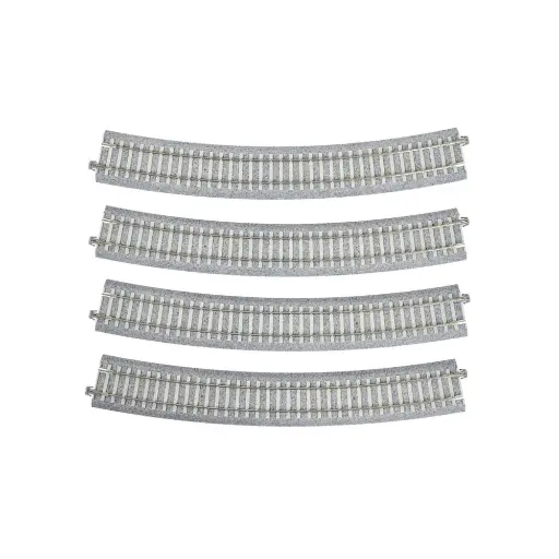 [KA2-242] 4 rails courbes Unitrack (R730-PCAL/R730-PCAR) CS - Kato 2-242 - HO 1/87