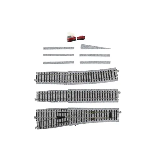 [KA2-860] Aiguillage électrique gauche Unitrack (EP867L) - Kato 2-860 - HO 1/87