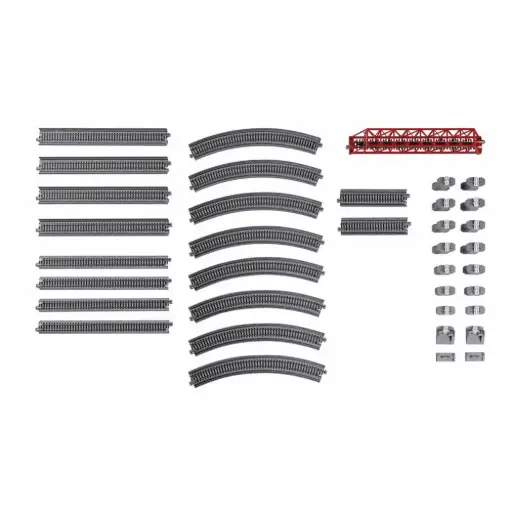 [KAK20-861] Coffret de rails V2 pont à voie unique Unitrack code 80 - Kato K20-861 - N 1/160 - 2R