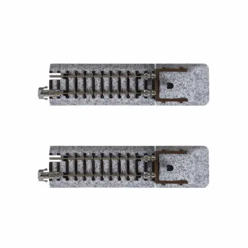 [KA20-047] 2 rails droits Unitrack 62 mm code 80 avec butoir type B - Kato 20-047 - N 1/160 - 2R