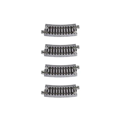[KA20-101] 4 rails incurvés Unitrack (R249-15) 15 degrés - Kato 20-101 - HO 1/87