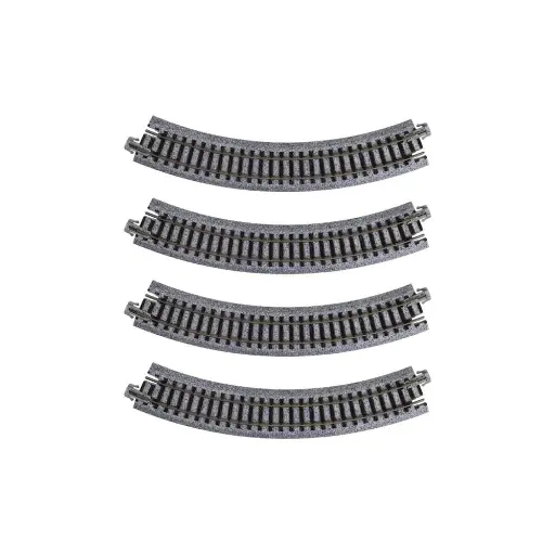 [KA20-172] 4 rails incurvés Unitrack Compact (R183-45) à 45 degrés - Kato 20-172 - HO 1/87