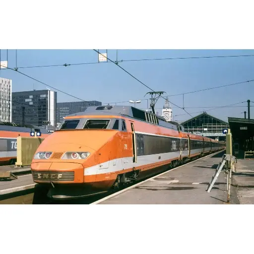 [KA10-2083] Set de base 5 éléments TGV Sud-Est orange origine N°84 - Kato 10-2083 - N 1/160 - SNCF - Ep IV - Analogique - 2R