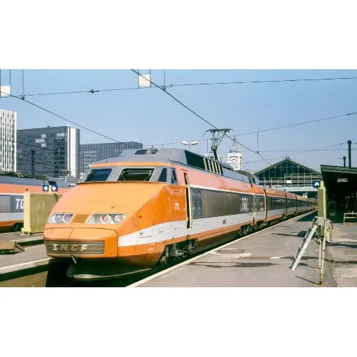 [KA10-2084] Set de 5 voitures complémentaires TGV Sud-Est orange origine N°84 - Kato 10-2084 - N 1/160 - SNCF - Ep IV - Analogique - 2R