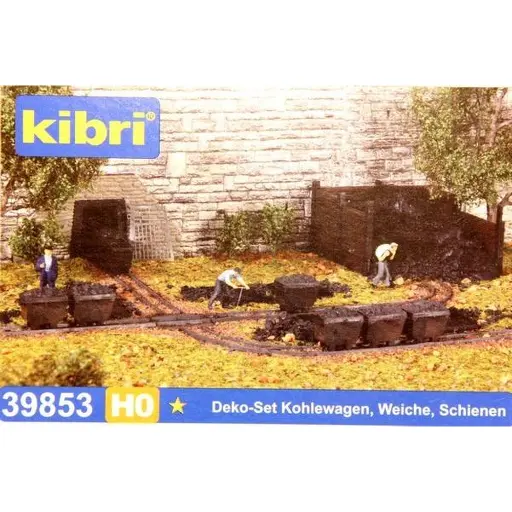 [KI39853] Chariots à charbon / aiguillages et voies KIBRI 39853 - Échelle HO 1/87
