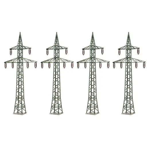Heico – Lot De 10 Mâts Caténaires TGV Gris – Accessoire De Modélisme Ferroviaire, Détail Réaliste Pour Réseau électrique