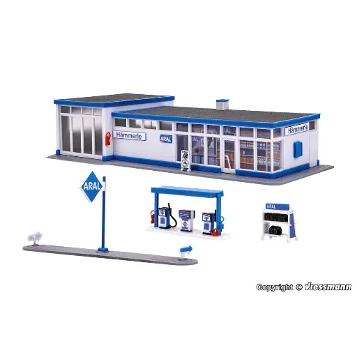 [KI38544] Station Service "Aral" & Station Lavage - Éclairage LED KIBRI 38544 - HO 1 : 87