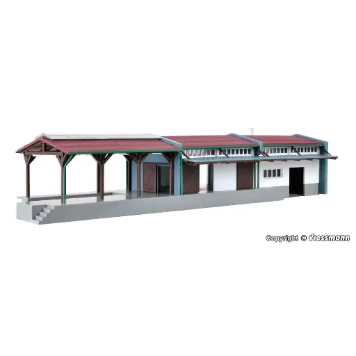 [KI37809] Hangar / Hall à marchandises KIBRI 37809 - N 1/160 - 273x89x57 mm
