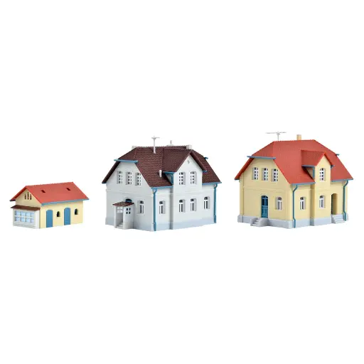 [KI36827] Pack de 3 maisons miniatures - Kibri 36827 - Z 1/220