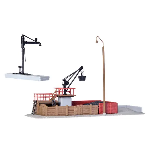 [KI37434] Installation ravitaillement de charbon avec grue à eau - Marron / noir - KIBRI 37434 - Échelle N 1/160ème - 120 x 40 x 79 mm