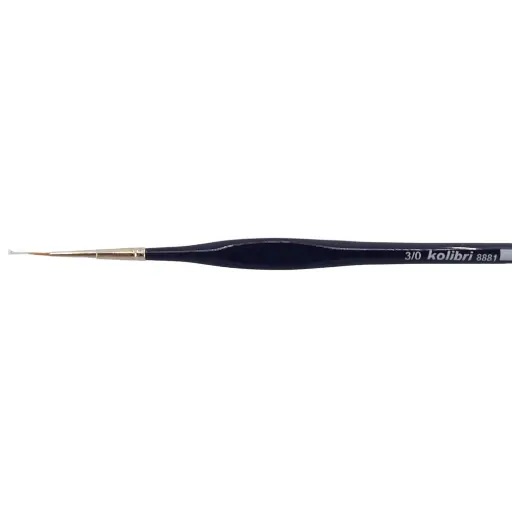 [KO8881-3-0] Pinceau en poil "Golden synthetic" - Manche Laqué N°3-0 - KOLIBRI 8881/3-0