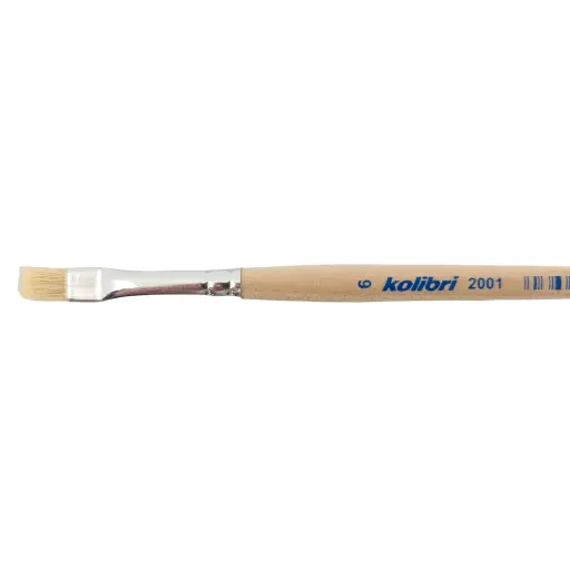 [KO2001-06] Pinceau en soie de porc naturelle - Manche bois N°06 - KOLIBRI 2001/06