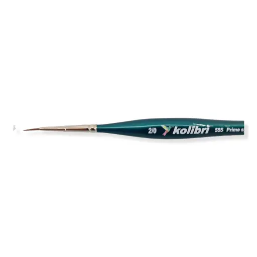 [KO0555-2-0] Pinceau en soies de Martre Kolinsky - Manche Laqué N°2/0 - KOLIBRI 0555/2/0