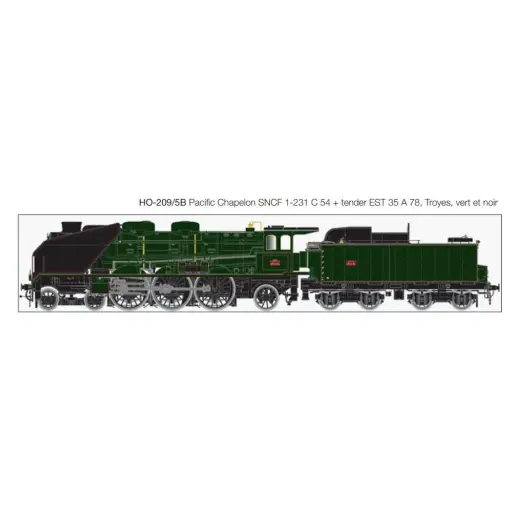 [LEHO-209-5BS] Locomotive à Vapeur Pacific Chapelon SNCF - Lematec HO-209/5BS - SNCF - HO 1/87 - Digital Sound