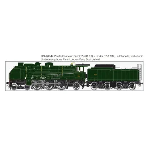 [LEHO-209-6S] Locomotive à Vapeur Pacific Chapelon - Lematec HO-209/6S - HO 1/87 - Digital Sound