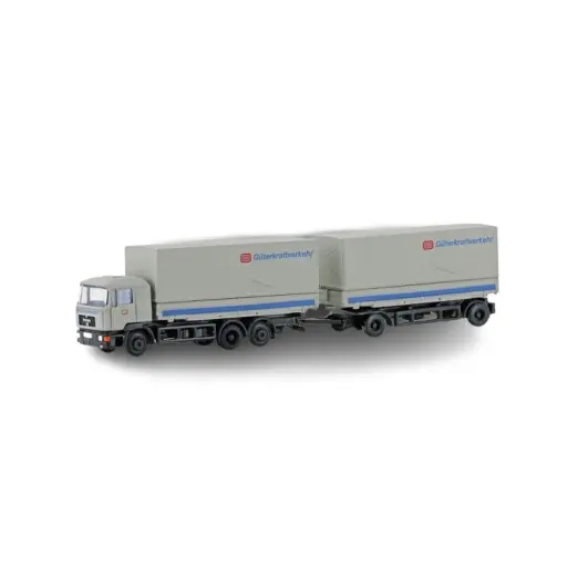 [LC4634] Camion Man F90 à caisse mobile à 3 essieux DB GÜTERKRAFTV - Lemke 4634 - N 1/160