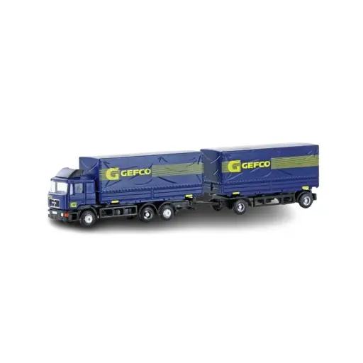 [LC4635] Camion Man F90 caisse mobile 3 essieux GEFCO - Lemke 4635 - N 1/160