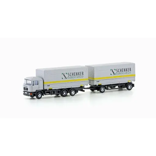 [LC4633] Camion remorque caisse mobile MAN F90, 3 essieux Schenker Cargo - Lemke 4633 - N 1/160