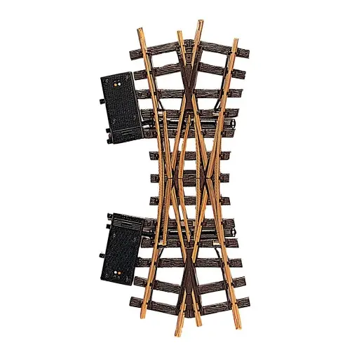 [LG12260] Traversée électrique LGB 12260 - G : 1/22.5 - 375 mm R2 22.5° - Double jonction