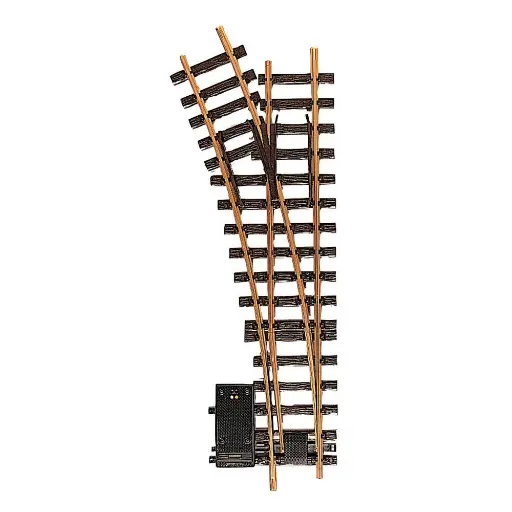 [LG16150] Aiguillage électrique droit LGB 16150 - G : 1/22.5 - 440 mm R3 22.5° - Courbe gauche