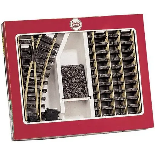 [LG19901] Set rails LGB 19901 avec butoir et aiguillage - G 1/22.5 - 9 éléments