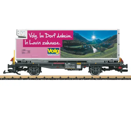 Wagon porte-conteneurs - LGB L46896 - G 1/22,5 - RhB - Ep.VI