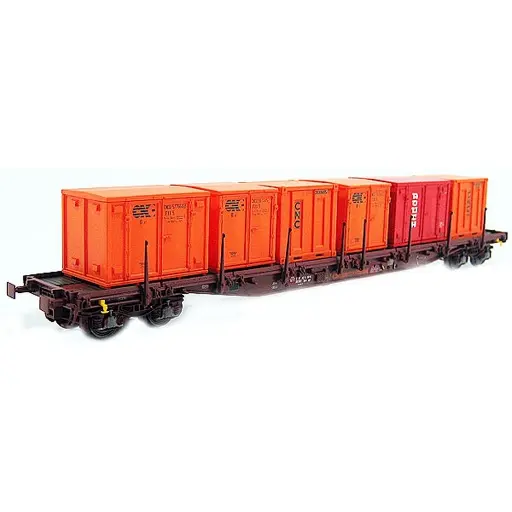 [LS30119] Porte conteneurs Sgss avec 6 conteneurs CNC ROUCH - LS Models 30119 - HO 1/87