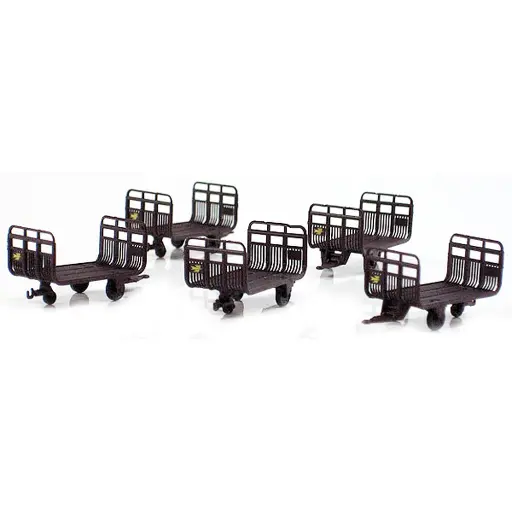 [LS89601] Lot de 5 chariots PTT brun foncé
