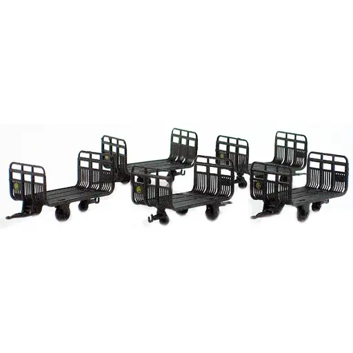 [LS89598] Lot de 5 chariots PTT vert avec monogramme