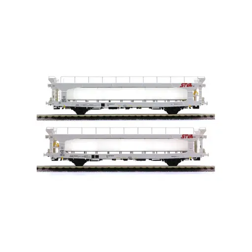 [LS30703] Set de 2 wagons porte-autos A 260 less / TA 260 LESS STVA - LS Models 30703 - HO 1/87 - SNCF - Ep V - 2R
