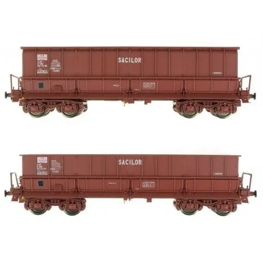 [LS30800] Set de 2 wagons tombereaux SACILOR - LS Models 30800 - HO 1/87 - SNCF - Ep IV - 2R