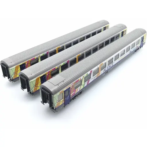 [LS41209] Set de 3 voitures voyageurs Vtu "TER Alsace" - LS Models 41209 - HO 1/87 - SNCF - Ep VI - 2R