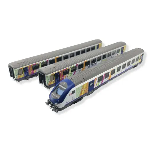 [LS41231DC] Set de 3 voitures TER Alsace - LS Models 41231DC - HO 1/87 - SNCF - EP VI - 2R