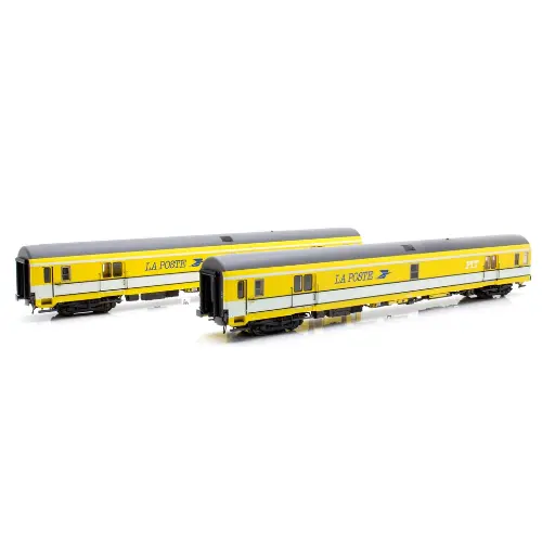 [LS40445] Set 2 voitures postales jaunes PA UIC - LSModels 40445 - SNCF - HO : 1/87 - EP IV