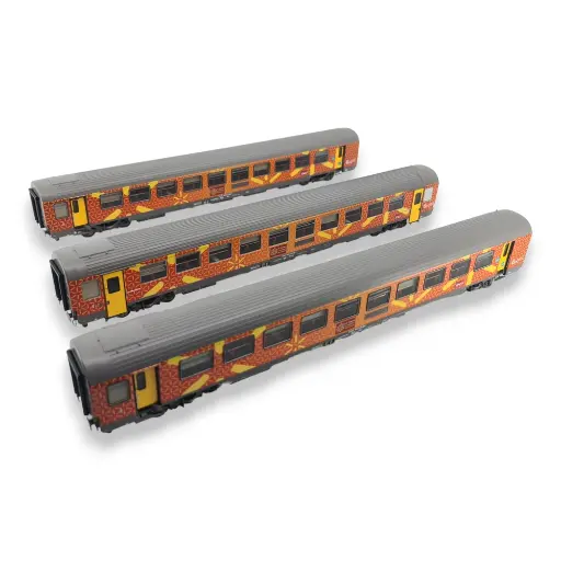 [LS41210] Set 3 Voitures VTU Languedoc Roussillon Carmillon - LS MODELS 41210 - HO - SNCF - EP VI