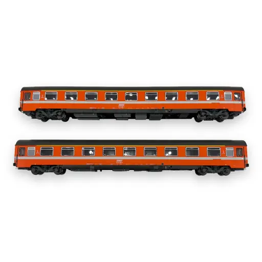 [LS40350] Set de 2 voitures voyageurs VSE A9u, livrée C1, logo encadré - LS Models 40350 - HO 1/87 - SNCF - Ep IV - 2R