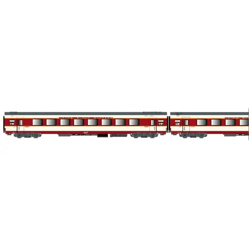 [LS40085AC] Set de 3 voitures voyageurs grand confort "Étendard" A8tu + A8u + Vru - LS Models 40085AC - HO 1/87 - SNCF - Ep IV - 3R